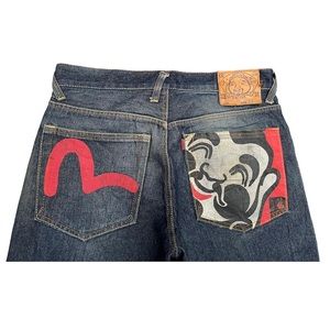 evisu, monk logo, 32 waist